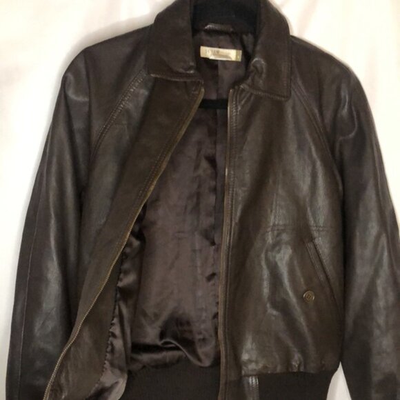 J. CREW brown genuine leather jacket. Size Small. - Picture 8 of 13
